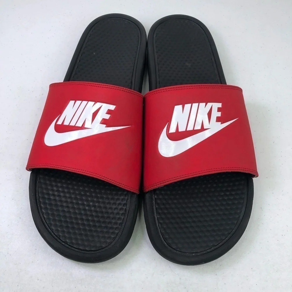 Nike Benassi Just Do It Red Black Slides